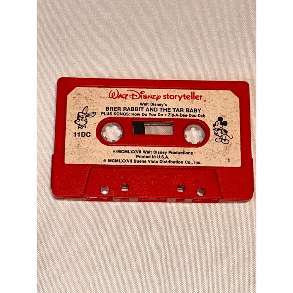 Walt Disney Storyteller Cassette Brer Rabbit and the Tar Baby 1977 Red Tape